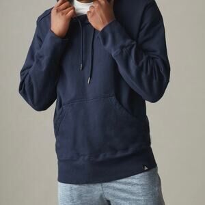 American Giant Men's Classic Pullover Hoodie Sweatshirt Large Oxford Blue